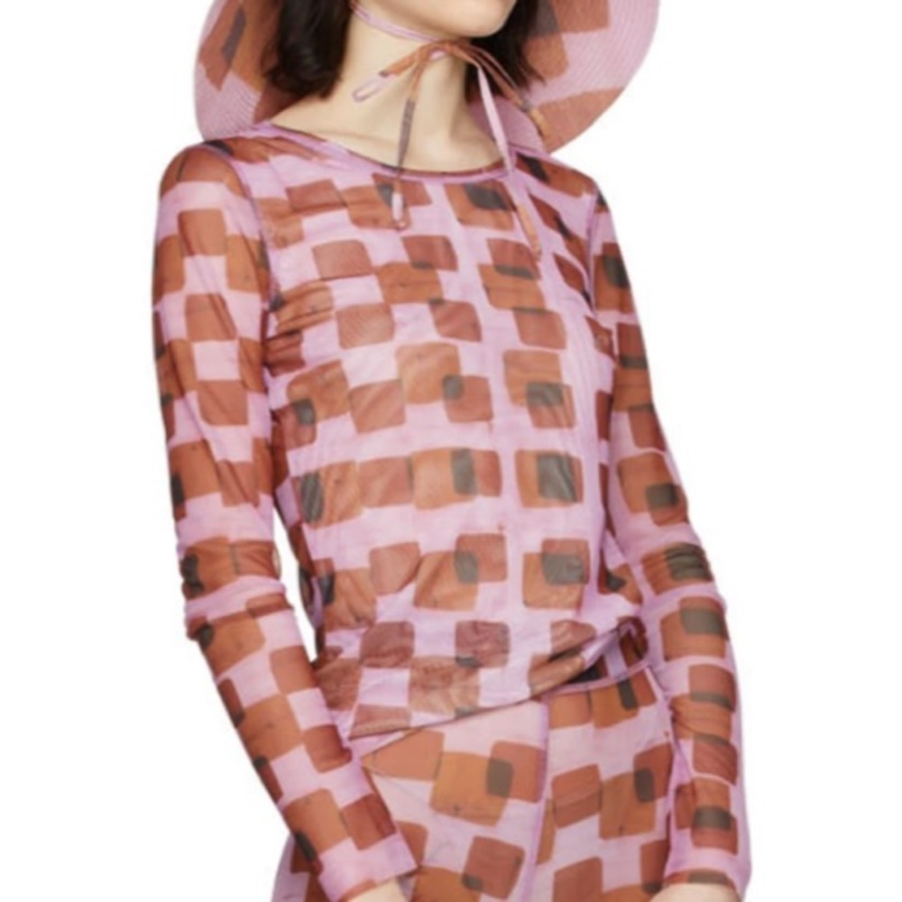 SOLD Henrik Vibskov Mesh Printed Long Sleeve Tee